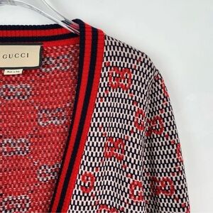 Gucci Red and Black Patterned Women's Sweater